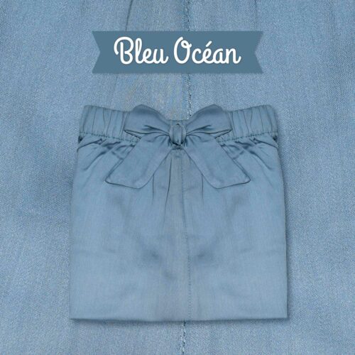 Short femme - Satin bleu Océan