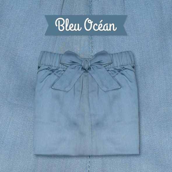 Short femme - Satin bleu Océan