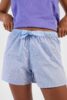 short femme en popeline de coton rayure mesanges fabrique au portugal