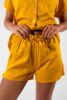 short femme en satin de coton uni jaune miel fabrique au portugal