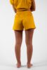 short femme en satin de coton uni jaune miel fabrique au portugal