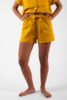 short femme en satin de coton uni jaune miel fabrique au portugal
