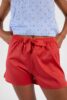 short femme en satin de coton uni rouge fabrique au portugal 3