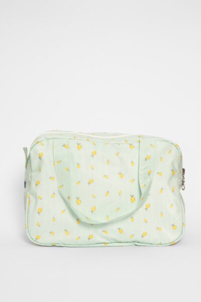 Vanity valisette trousse de toilette en coton enduit citron