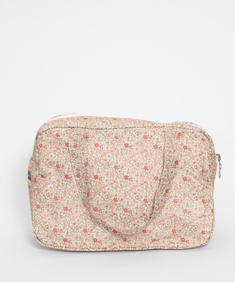 vanity valisette liberty rose tissu coton enduit trousse de toilette