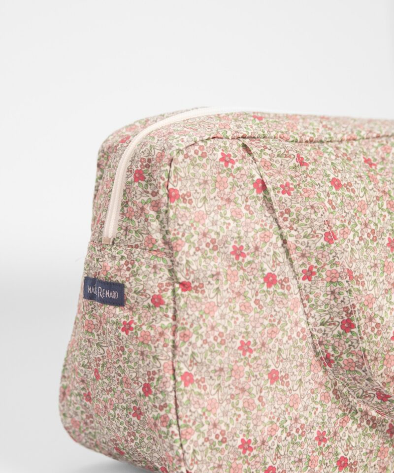 vanity valisette liberty rose tissu coton enduit trousse de toilette