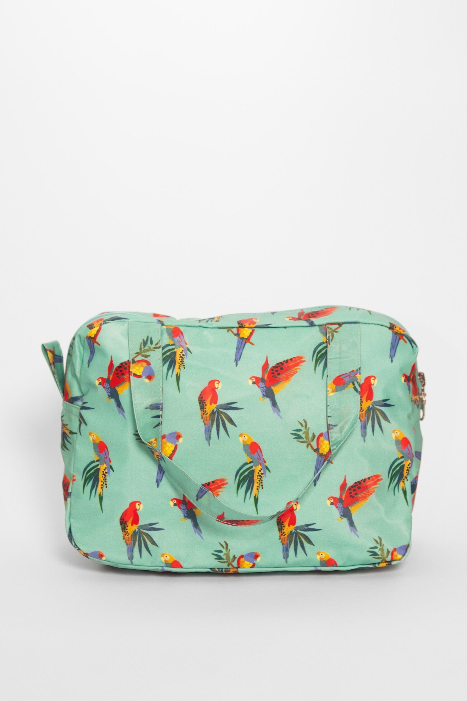 Vanity valisette trousse de toilette en coton enduit aras perroquet