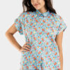Chemisier femme de pyjama à motif floral.