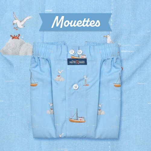 caleçon homme classique coupe française coton fabriqué au portugal rmotif bateaux mouettes pêche
