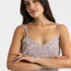 nuisette fines bretelles en coton motif liberty rose