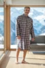 Chemise de nuit homme flanelle carreaux bleu les arc fabrique au portugal