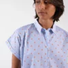 Chemisier femme en popeline de coton motif crabes rayure 2