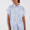 Chemisier femme en satin de coton motif pagodes faience chinoise 2
