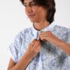 Chemisier femme en satin de coton motif pagodes faience chinoise 2