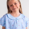 Pyjama court fille manches courtes et short en coton motif bernard l'hermite