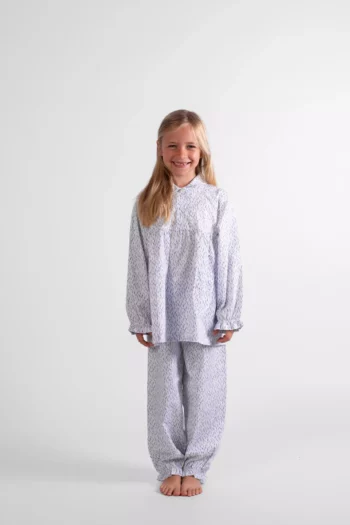 Pyjama deux pièces fille en coton motif fleur de lavande.