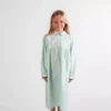 chemise de nuit longue fille coton citron vert et jaune