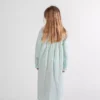 chemise de nuit longue fille coton citron vert et jaune