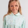 chemise de nuit longue fille coton citron vert et jaune