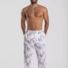 Pantalon de pyjama homme en flanelle pilou hiver chaud motif pingouin
