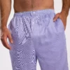 Pantalon de pyjama homme en satin de coton rayure bleu dinard