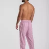 Pantalon de pyjama homme en popeline de coton rayure rouge santorin