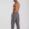Pantalon de pyjama en pilou maitre renard carreaux bleu les arcs