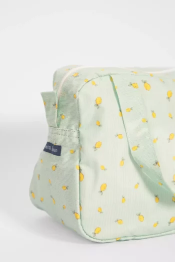 Vanity valisette trousse de toilette en coton enduit citron