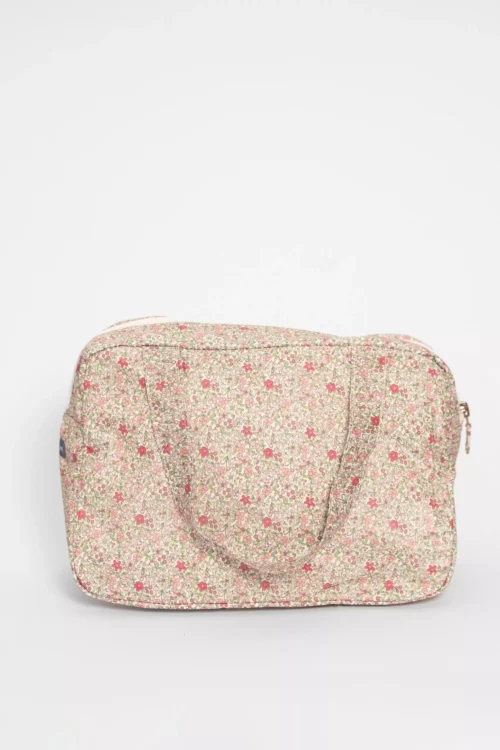 vanity valisette liberty rose tissu coton enduit trousse de toilette