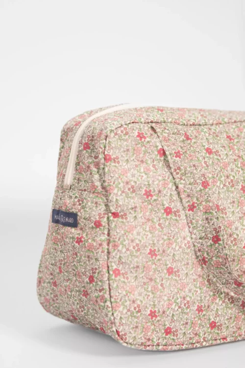 vanity valisette liberty rose tissu coton enduit trousse de toilette