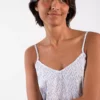 Nuisette en popeline de coton bretelles reglables motif fleurs de lavande 2