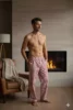 Pantalon de pyjama homme flanelle vichy rouge coton fabrication portugal 2