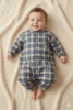 Pyjama combi bebe flanelle carreaux les arcs