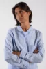 Pyjama femme classique long coton flanelle motif vichy bleu