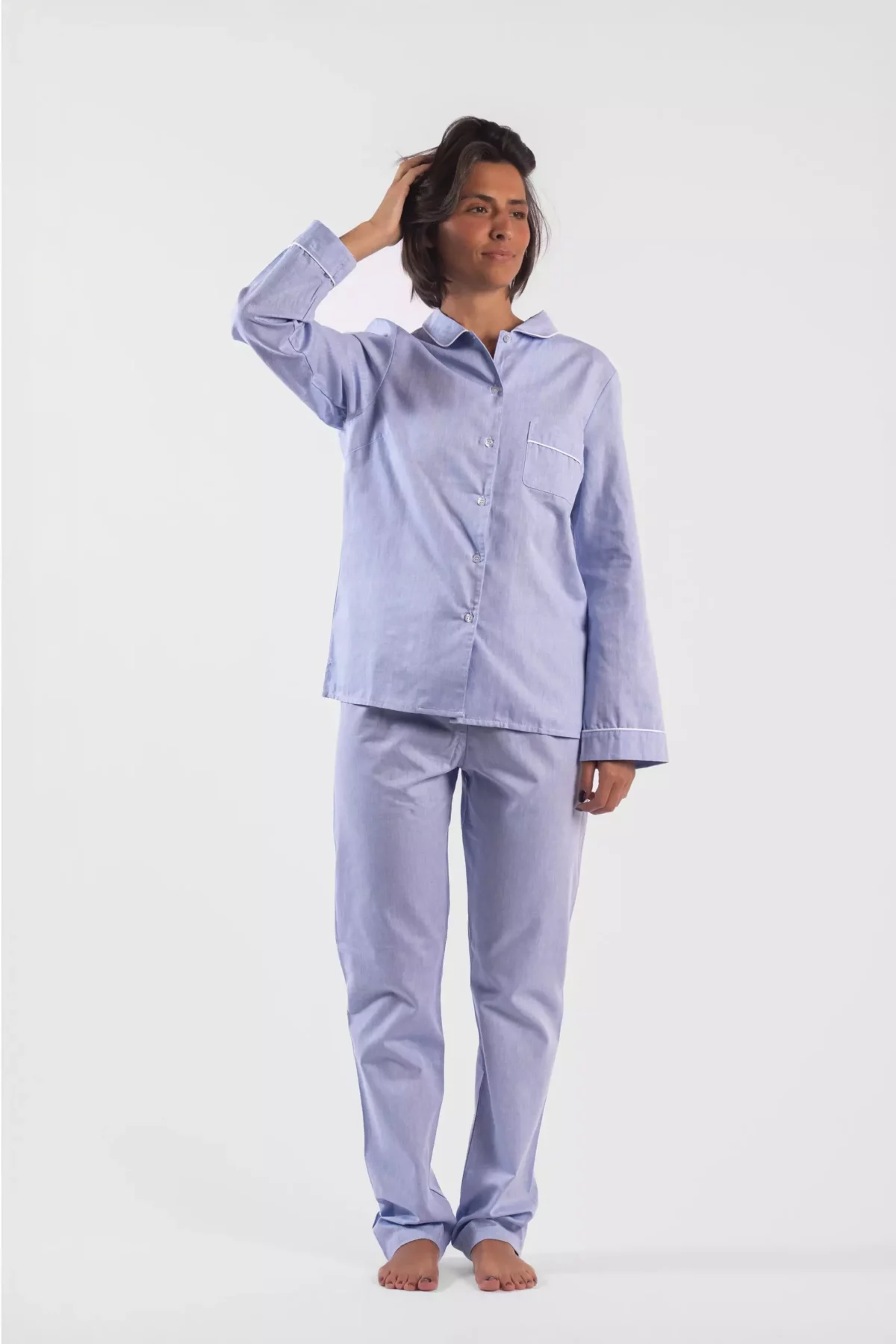 Pyjamas longs femme - Oxford