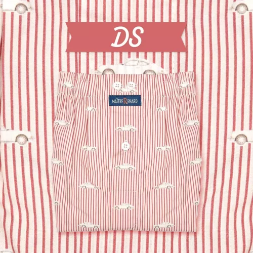 caleçon homme classique coupe française rayure bordeaux motif voiture de collection DS