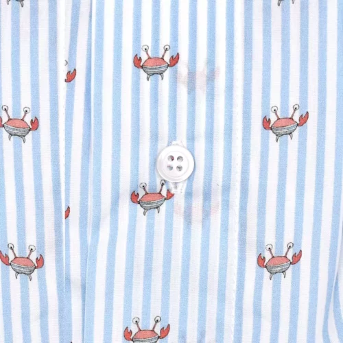 caleçon homme classique coupe française coton fabriqué au Portugal, motif crabes portant une marinière