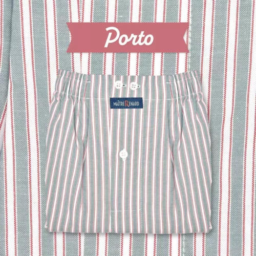 caleçon homme classique coupe française rayures vertes et bordeaux