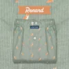 caleçon homme classique coupe française coton fabriqué au portugal rayé vert motif renard