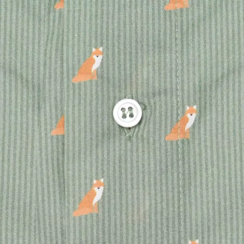 caleçon homme classique coupe française coton fabriqué au portugal rayé vert motif renard