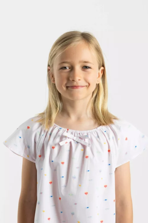 chemise de nuit été fille coton bonbon sucrerie