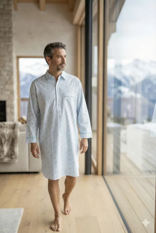 Chemise de nuit homme - Skieurs Pilou