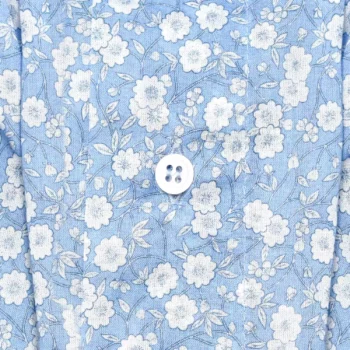 caleçon homme classique coupe française coton fabriqué au portugal motif floral fleurs bleu