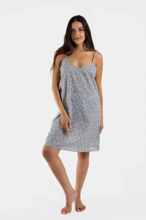 nuisette fines bretelles fleurs liberty en voile de coton