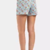 short avec noeud femme pyjama fleur satin coton