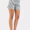 short avec noeud femme pyjama fleur satin coton