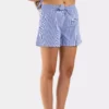 short calecon femme long avec noeud rayé bleu broadway