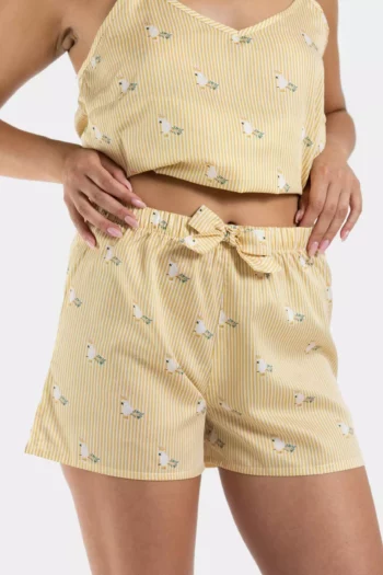 short noeud femme calecon nuit cacatoes