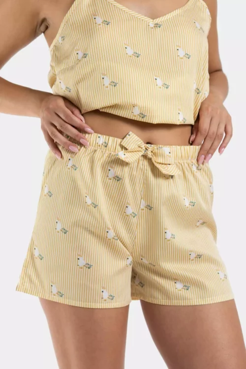 short noeud femme calecon nuit cacatoes