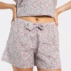 short pyjama noeud femme liberty rose
